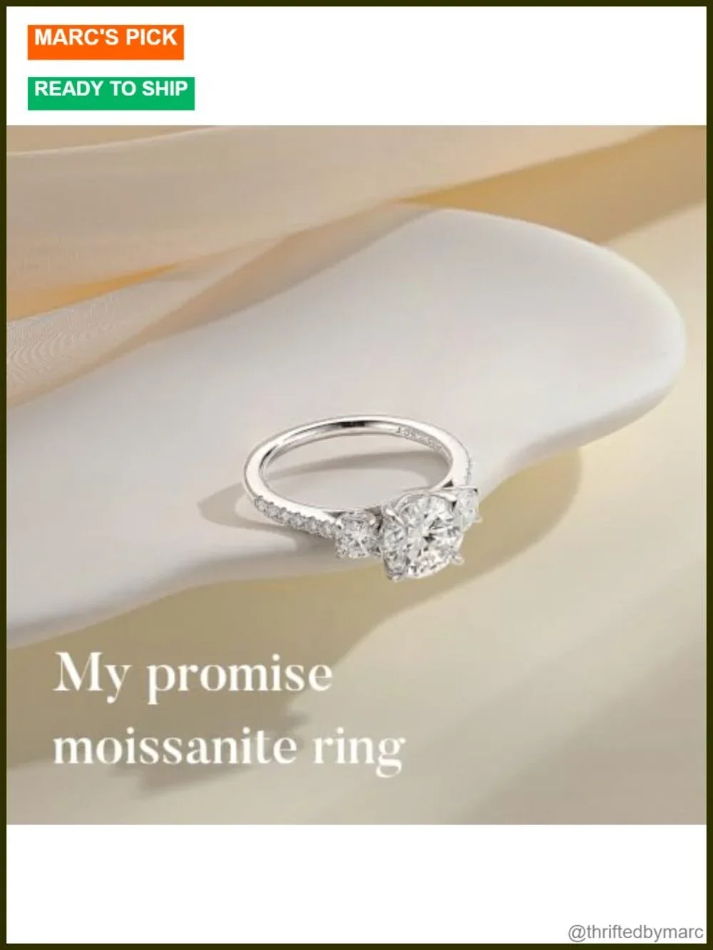 2.6ct Moissanite Engagement Ring 925 Sterling Silver Wedding Anniversary